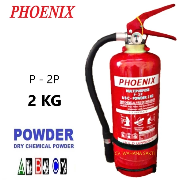Tabung Pemadam Kebakaran PHOENIX P - 2P Kapasitas 2 Kg Media ABC Dry Chemical Powder 