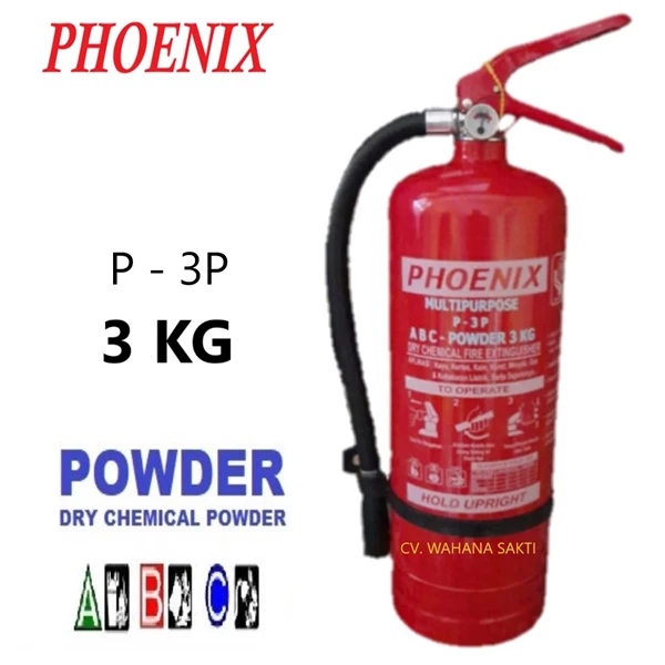 Alat Pemadam Kebakaran PHOENIX P - 3P Kapasitas 3 Kg Media ABC Dry Chemical Powder