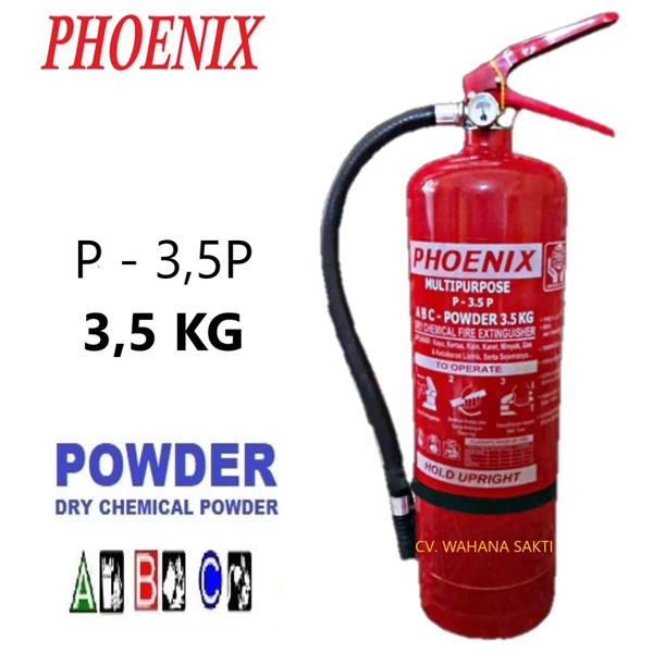 Alat Pemadam Kebakaran PHOENIX P - 3.5P Kapasitas 3.5 Kg Media ABC Dry Chemical Powder