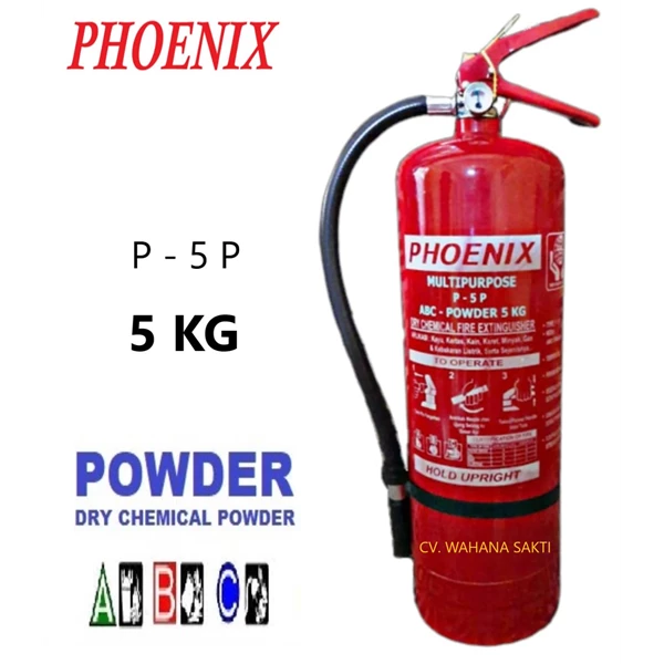 Alat Pemadam Kebakaran PHOENIX P - 5P Kapasitas 5 Kg Media ABC Dry Chemical Powder