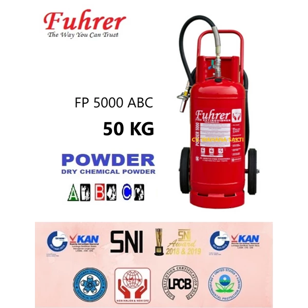 FUHRER Fire Extinguisher FP 5000 ABC Capacity 50 Kg Media ABC Dry Chemical Powder
