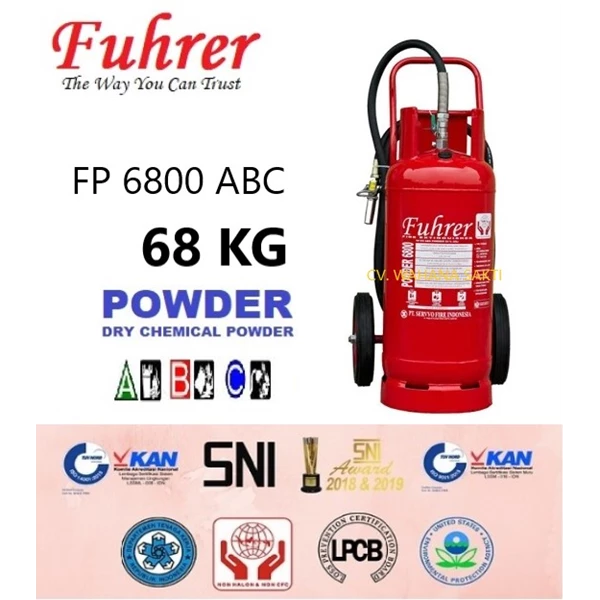 FUHRER Fire Extinguisher FP 6800 ABC Capacity 68 Kg Media ABC Dry Chemical Powder