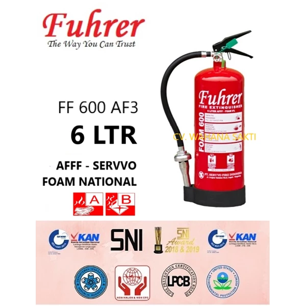 Tabung Pemadam Kebakaran FUHRER FF 600 AF3 Kapasitas 6 Ltr Media Foam