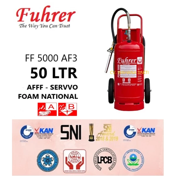 Tabung Pemadam Kebakaran FUHRER FF 5000 AF3 Kapasitas 50 Ltr Media Foam