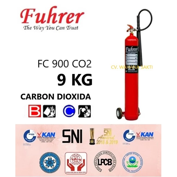 FUHRER FC 900 CO2 Fire Extinguisher Capacity 9 Kg Carbon Dioxide Media