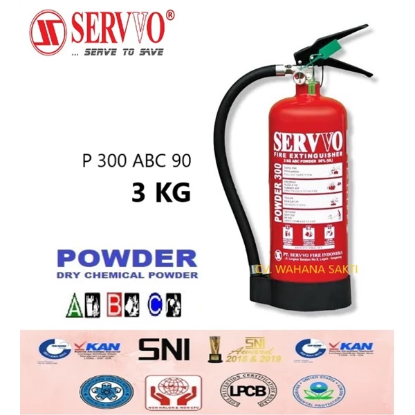 SERVVO P 300 ABC 90 Fire Extinguisher Capacity 3 Kg Media ABC Dry Chemical Powder