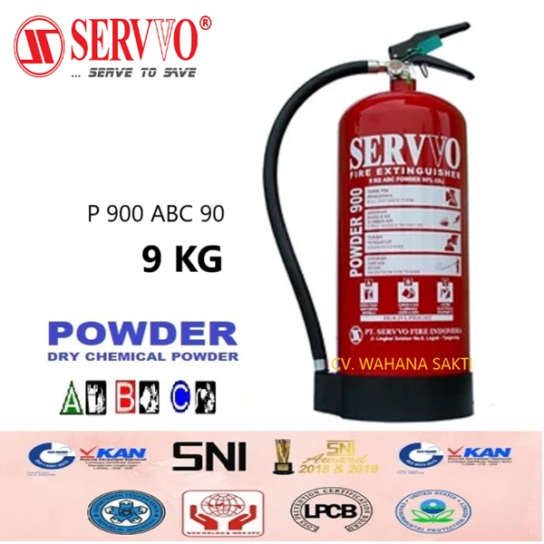 Alat Pemadam Kebakaran SERVVO P 900 ABC 90 Kapasitas 9 Kg Media ABC Dry Chemical Powder
