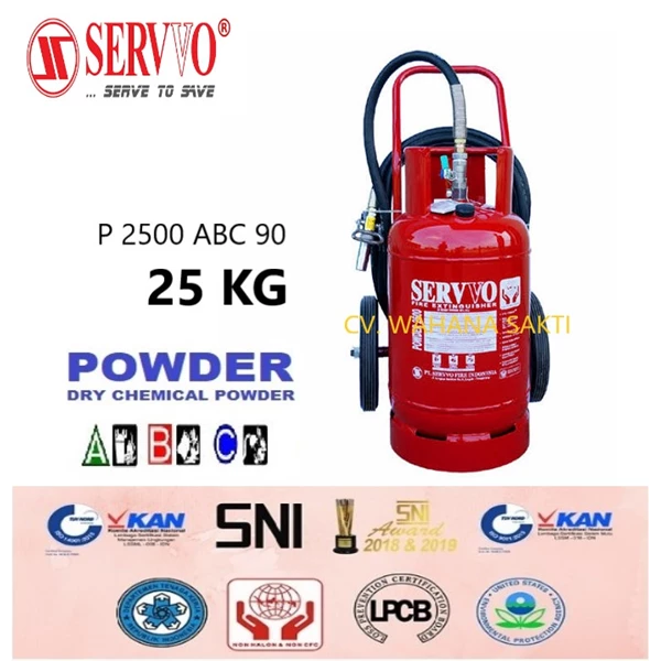 SERVVO P 2500 ABC 90 Fire Extinguisher 25 Kg Capacity Media ABC Dry Chemical Powder