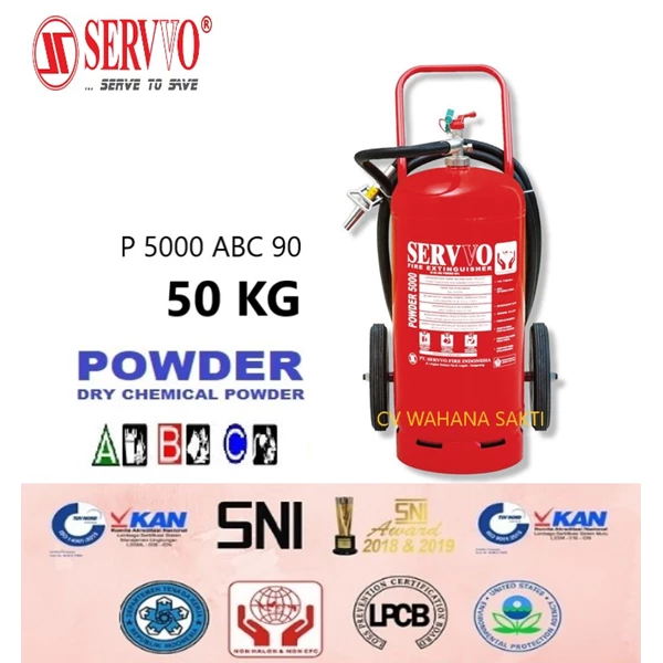 SERVVO P 5000 ABC 90 Fire Extinguisher 50 Kg Capacity Media ABC Dry Chemical Powder