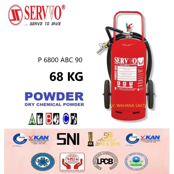 SERVVO P 6800 ABC 90 Fire Extinguisher 68 Kg Capacity Media ABC Dry Chemical Powder