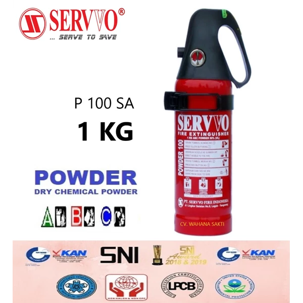 SERVVO P 100 SA Fire Extinguisher Capacity 1 Kg Media ABC Dry Chemical Powder