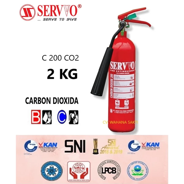 Alat Pemadam Kebakaran SERVVO C 200 CO2 Kapasitas 2 Kg Media Karbon Dioksida (CO2)