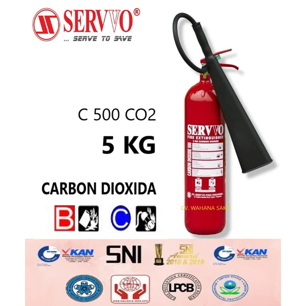 SERVVO C 500 CO2 Fire Extinguisher Capacity 5 Kg Carbon Dioxide (CO2) Media
