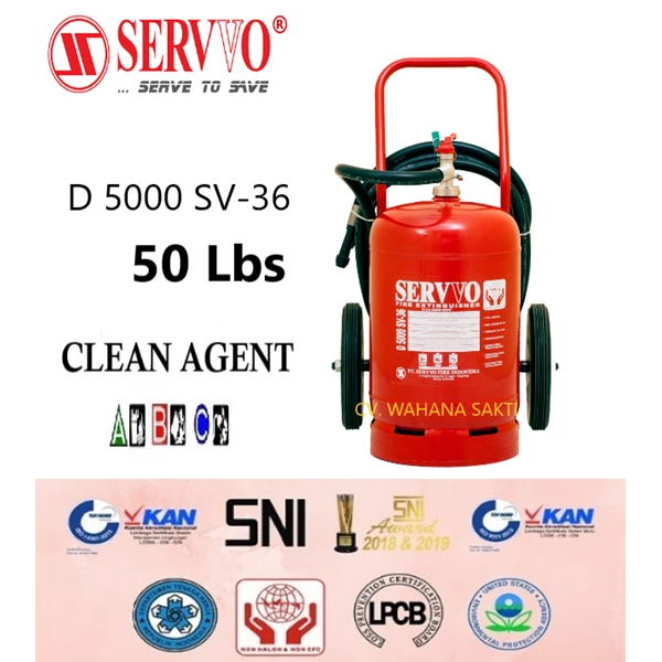 Alat Pemadam Kebakaran SERVVO D 5000 SV-36 Kapasitas 50 lbs Media Clean Agent 