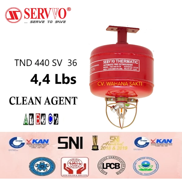 SERVVO TND 440 SV-36 Fire Extinguisher Capacity 4.4 lbs Media Clean Agent