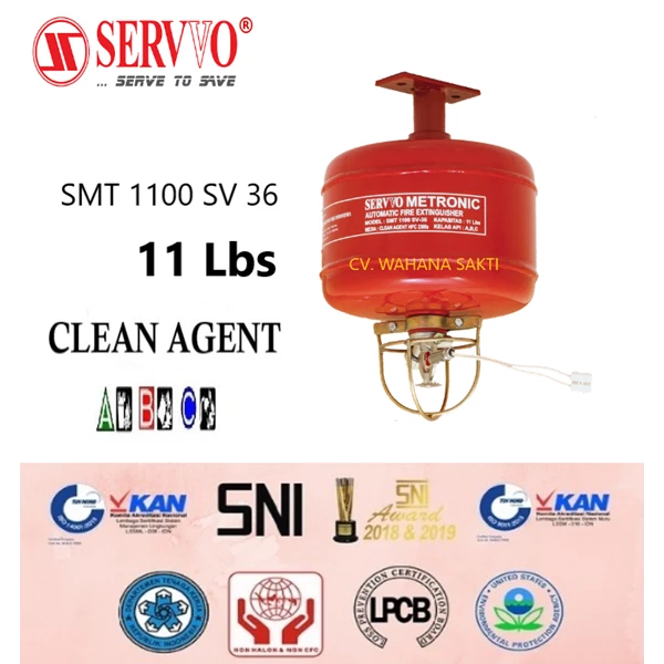 SERVVO SMT 1100 SV-36 Fire Extinguisher Capacity 11 lbs Media Clean Agent