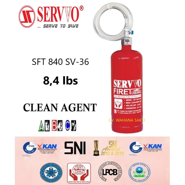 SERVVO SFT 840 SV-36 Fire Extinguisher Capacity 8.4 lbs Media Clean Agent